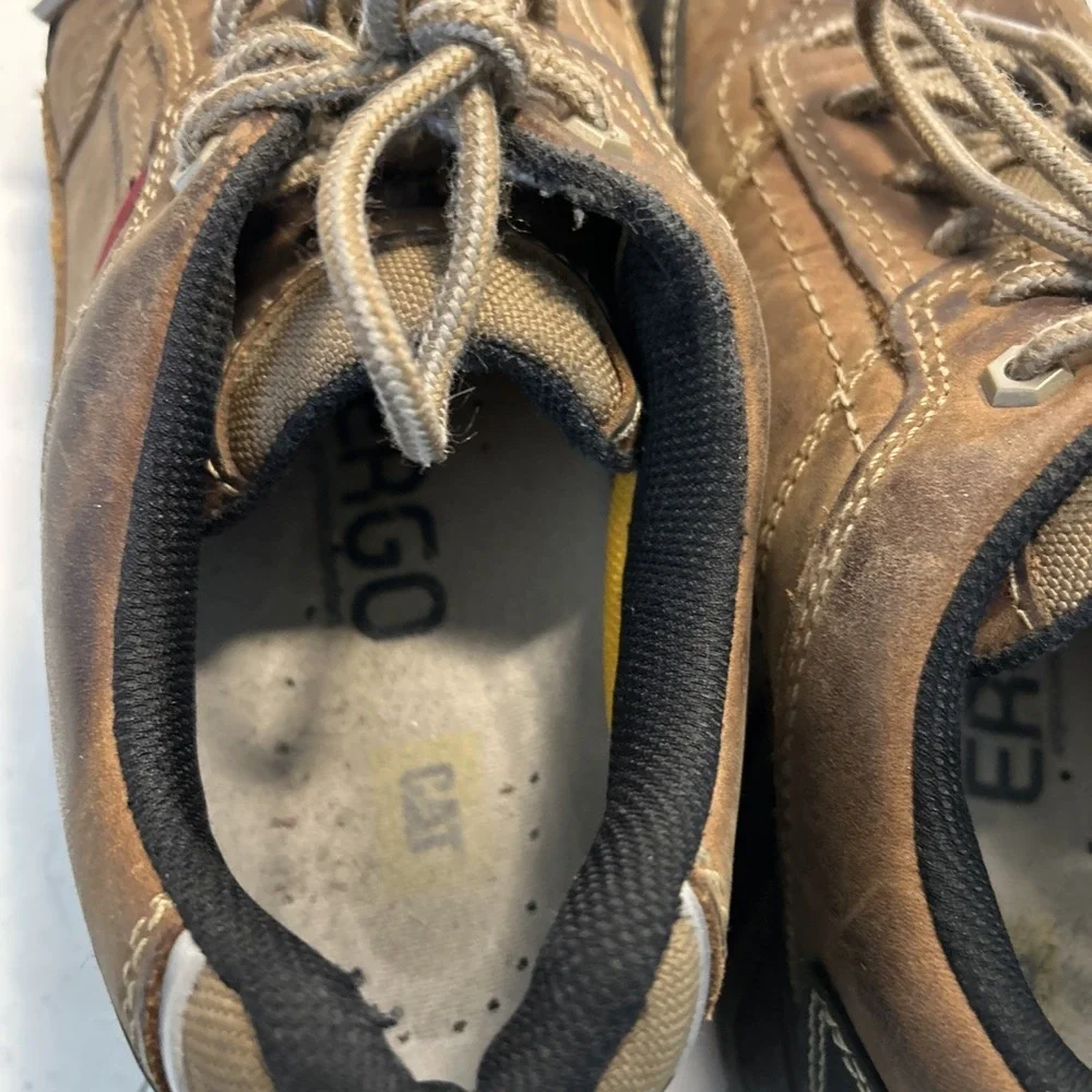 Caterpillar Cat‎ Brown Leather Composite Toe Safety Shoes Men's Size 10
